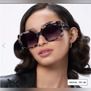 Quay Australia MINI TOTAL VIBE 44mm Square Sunglasses tortoise